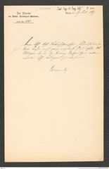 k.k. naturhistorisches Hofmuseum, Intendanzakten 1885-1896 (Hauer), Aktenzahl Z.300/1887, Seite 1